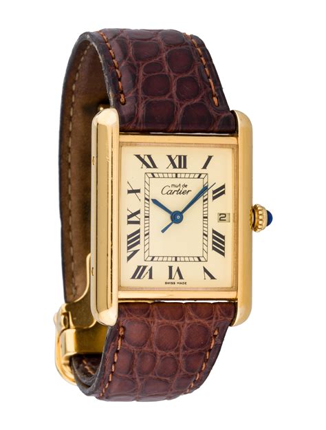 cartier mens tank watch|authentic cartier tank watch.